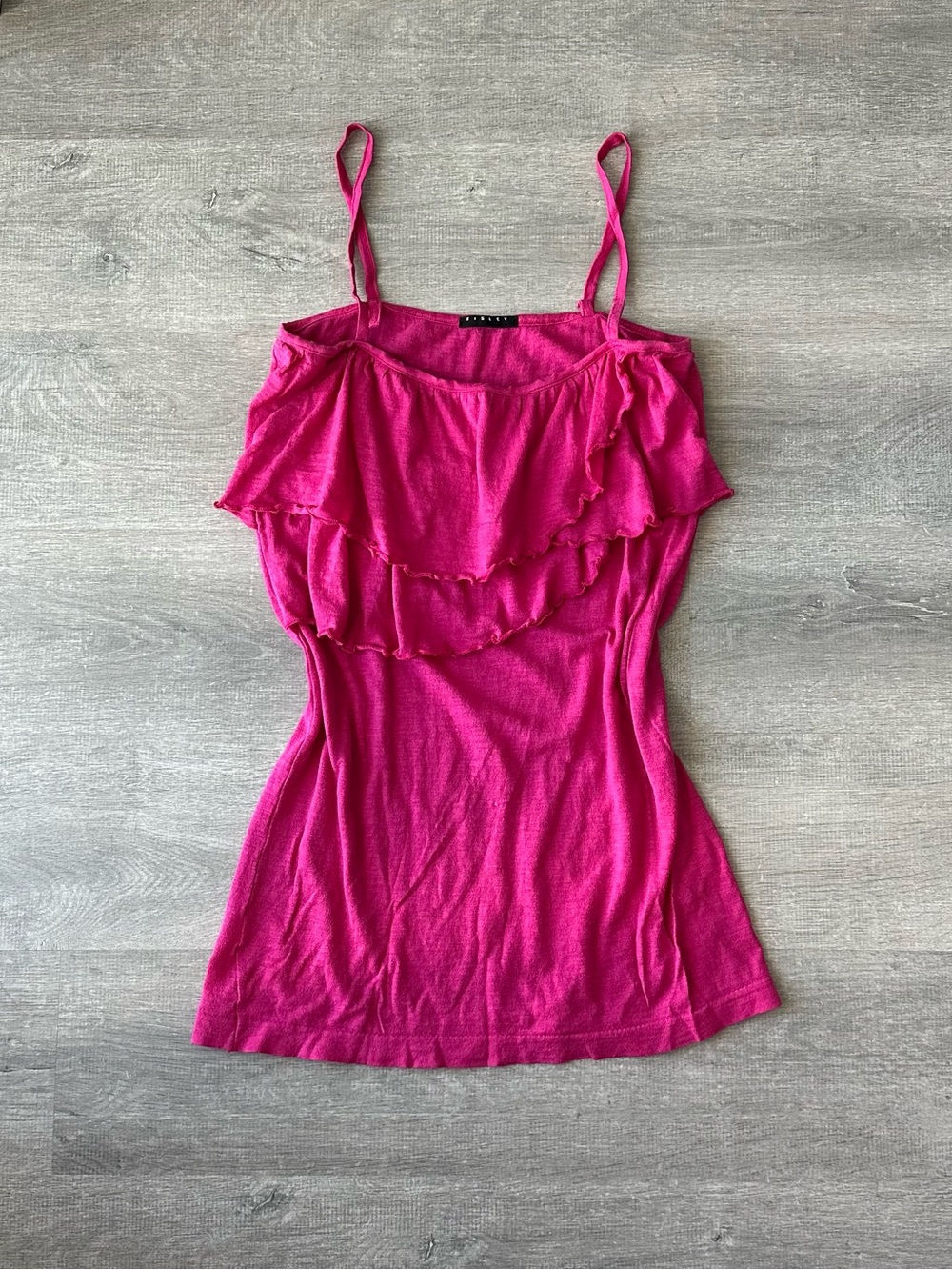 Sisley Pink Fuchsia Ruffle Cami Tank Top - Women Balletcore